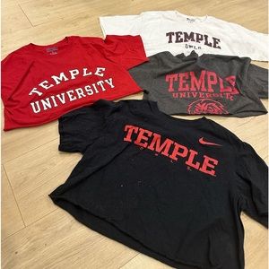 Lot of 4 - temple university crop tops. Smalls and one medium.